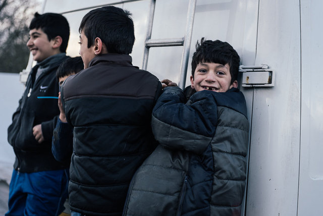 Grande-Synthe refugee camp.