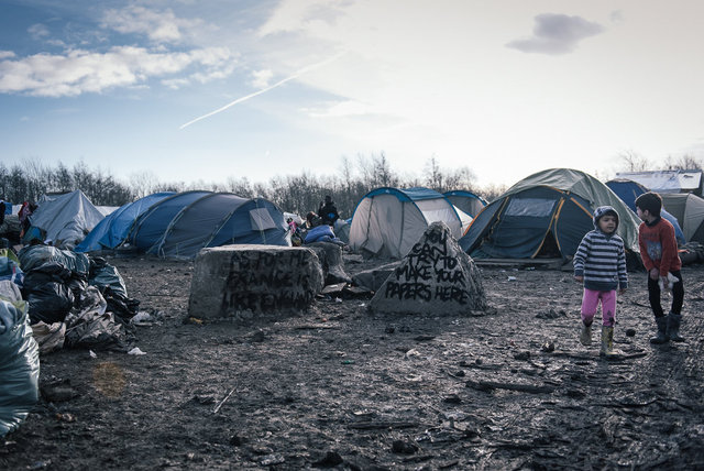 Grande-Synthe refugee camp.