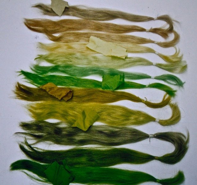 Dyed hair for wigs for a Royal Ballet production