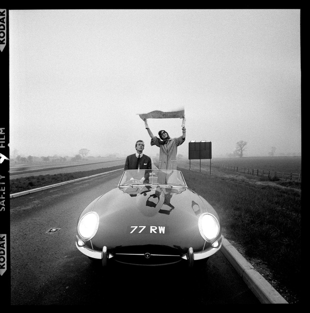 E-Type Jaguar on the M1, for Vogue, 1960