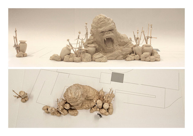 Scale concept model/maquette for them park ride entrance