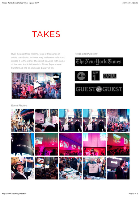 Event Photos- Art Takes Times Square by Artistswanted.org