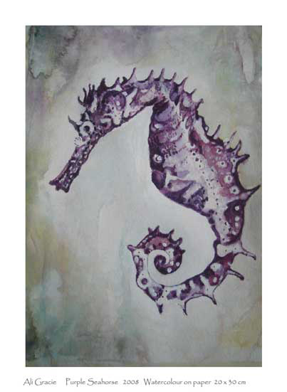 Purple Seahorse by Alison Gracie