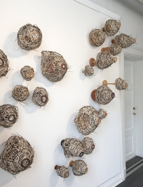 Installation made of wooden objects and rattan. 2015