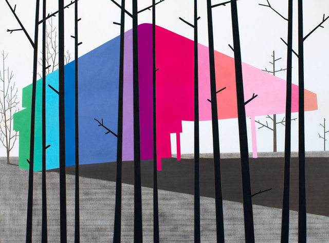 Sunglo Gas, 2014, gouache and graphite on paper, 24 x 32" **