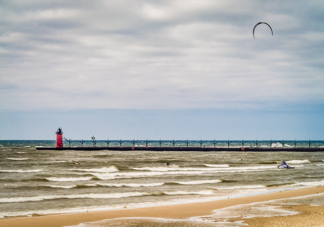 Windy morning on Lake Michigan