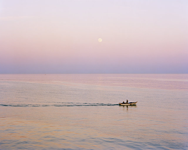 Fishermen at Dusk, off Brighton Marina.