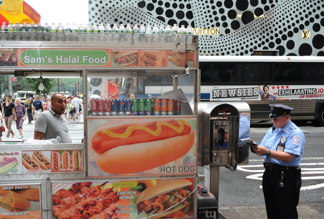 Sam gets a ticket, midtown Manhattan