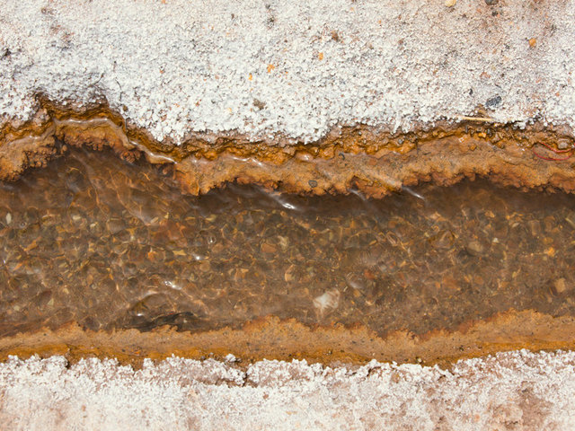 the source of the water that fills each of the pools is unknown