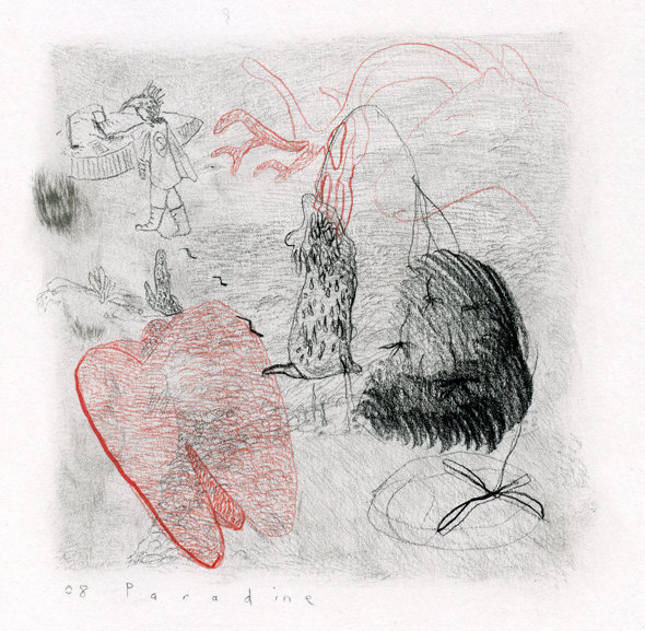 20. "The Search for the Lost Wisdom (tooth)" Pastel, conte, & coloured pencil on paper 14x14cm 2008
