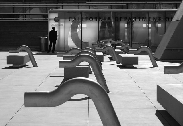 Detail featuring Plaza sculptures & benches