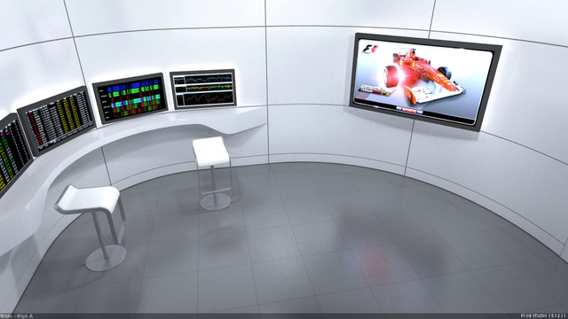 SKY SPORTS F1 HD OB Studio Interior 3D visual