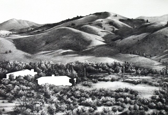 Texas 3, 2011, graphite on paper, 7 x 10"