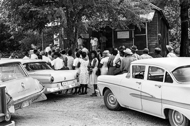Voting at Sorrell's Store August 6, 1964