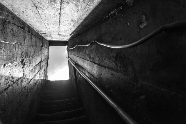 Escalier souterrain. Mine de fer de Jerissa, 2013.