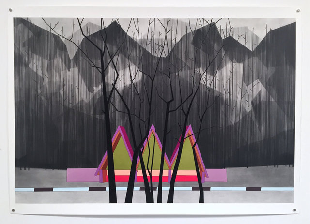 Yes, 2015, gouache and graphite on paper, 38 x 57”