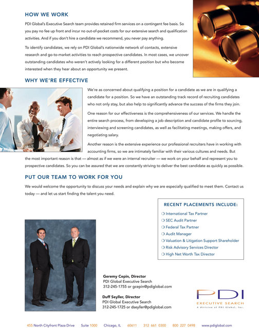 PDI Global Executive Search Flyer (back)