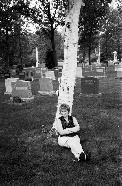 My aunt at the cemetery.