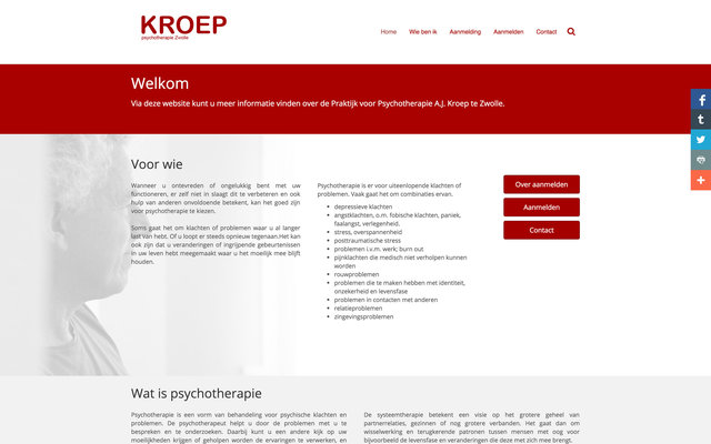 New website for Kroep-Psychotherapie Zwole