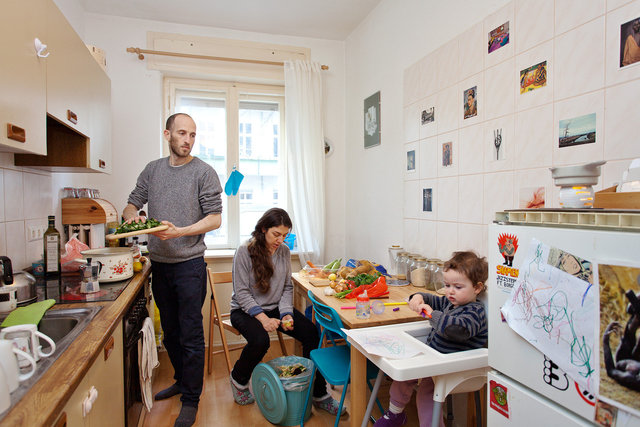"self portrait with hadas and mika at home, berlin, 2014"    45x30cm    2014    c-print