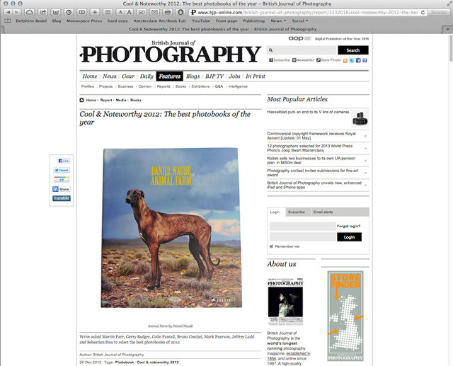 BRITISH JOURNAL OF PHOTOGRAPHY, 2012