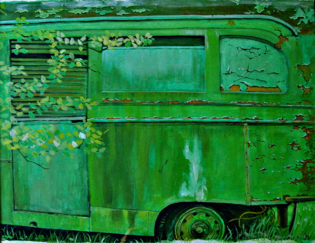 2nd hand green bus