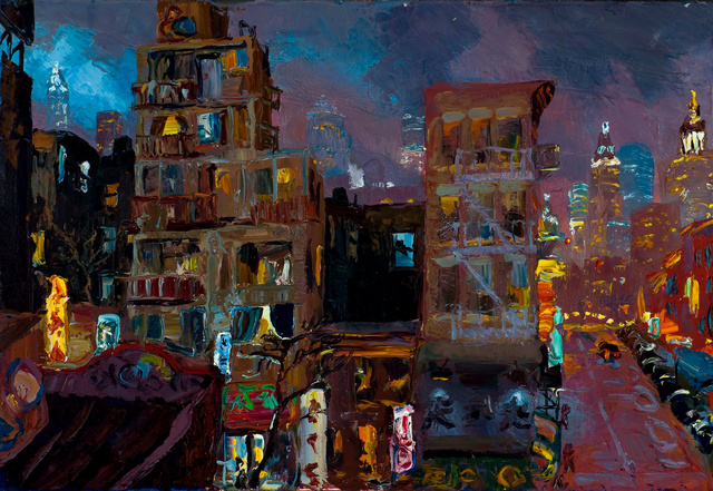 Chinatown from Bridge, 24 x 36" sold