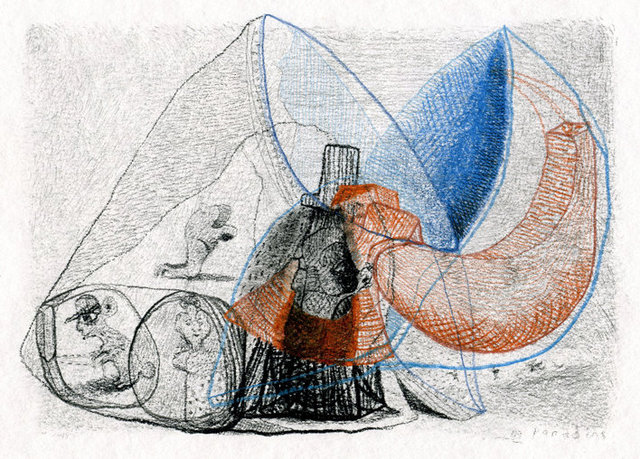 18. "A curse that only organised religion could condone“ Pastel, conte, & coloured pencil on paper 12x16cm 2009